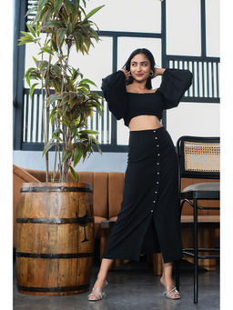 Bee Boldd - Pearl Black Top & Skirt (Set of 2)