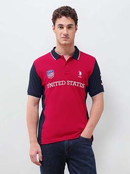 U.S. POLO ASSN. - Colourblocked Slim Fit Polo T-Shirt