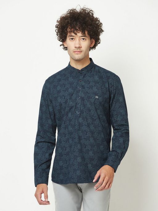 CRIMSOUNE CLUB Men Navy Floral Kurta