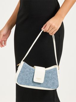 Styli - Women Colorblocked Shoulder Bag with Detachable Strap