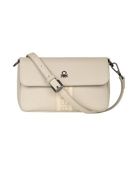 United Colors of Benetton - Karla Beige Sling Bag with Detachable Strap for Women