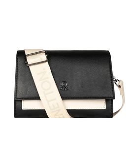 United Colors of Benetton - Black Laure Sling Bag with Detachable Strap