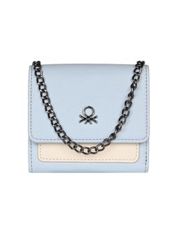 United Colors of Benetton - Blue Adelle Tri Fold Wallet with Detachable Chain