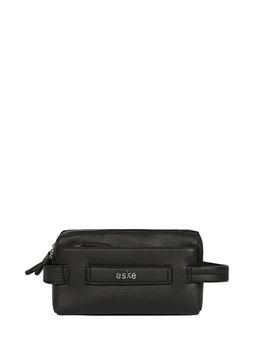 Eske - Unisex Black Raphael Leather Travel Pouch