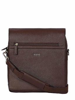 Eske - Unisex Brown Tyler Leather Travel Sling Bag with Detachable Strap