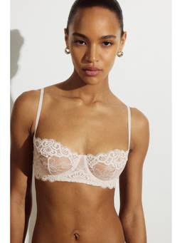H&M - Women Beige Underwired Lace Bra