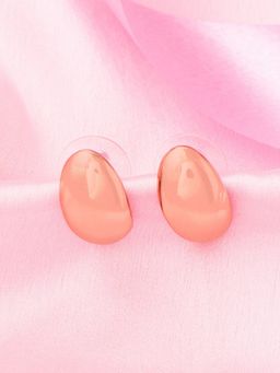 Estele - Rose Gold Plated Round Oval shape stud Earrings for Women