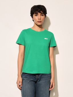 ONLY - Women's Regular Fit Green T-Shirt