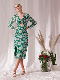 STREET 9 - Green Cut out dress