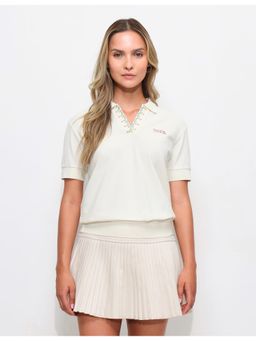 U.S. POLO ASSN. - White Textured Regular Fit Polo T-Shirt