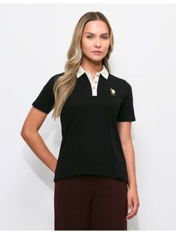 U.S. POLO ASSN. - Black Contrast Collar Regular Fit Polo T-Shirt
