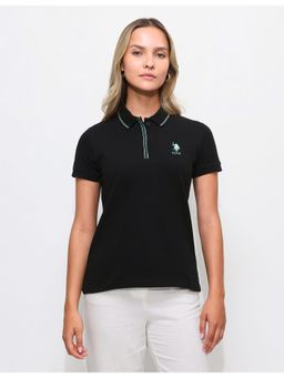 U.S. POLO ASSN. - Black Tipped Collar Regular Fit Polo T-Shirt