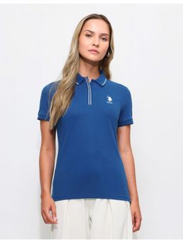 U.S. POLO ASSN. - Blue Tipped Collar Regular Fit Polo T-Shirt