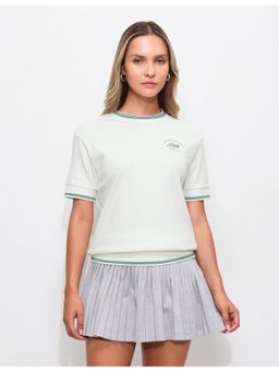 U.S. POLO ASSN. - White Solid Boxy Fit Polo T-Shirt