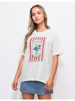 U.S. POLO ASSN. - White Graphic Printed Oversized T-shirt