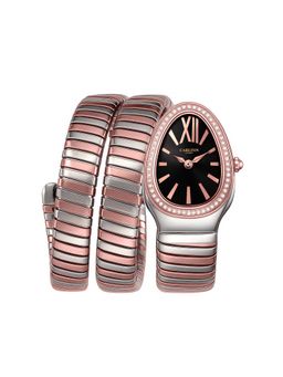 Carlton London - Women Charmer Black Dial Stainless Steel Analog Watch - CLW-SNK-A1BK (M)