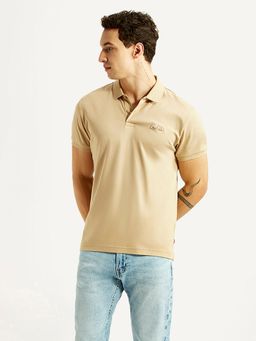 Levi's - Mens Solid Beige Slim Fit Polo T-shirt