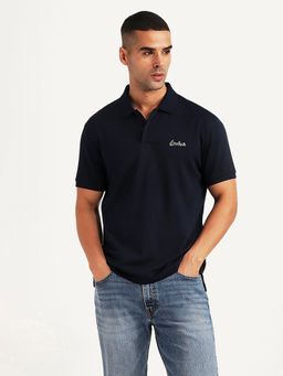 Levi's - Mens Solid Navy Blue Slim Fit Polo T-shirt