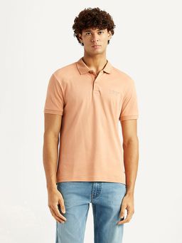 Levi's - Mens Solid Peach Slim Fit Polo T-shirt