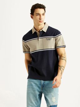 Levi's - Mens Colour Block Navy Blue Polo T-shirt