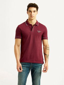 Levi's - Mens Brand Logo Maroon Slim Fit Polo T-shirt