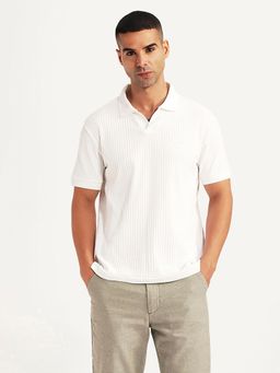 Levi's - Mens Textured White Slim Fit Polo T-shirt