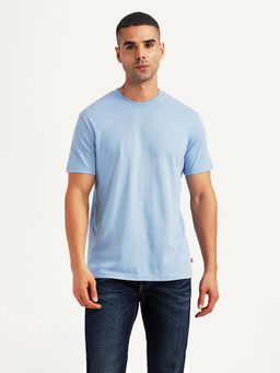 Levi's - Mens Solid Light-Blue Slim Fit T-shirt