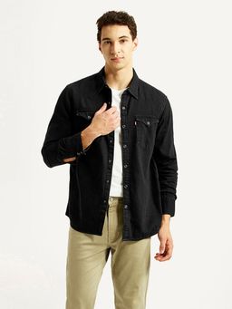 Levi's - Mens Solid Black Slim Fit Casual Shirt