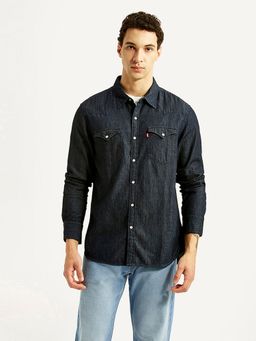 Levi's - Mens Solid Navy Blue Slim Fit Casual Shirt