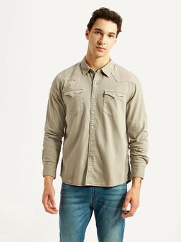 Levi's - Mens Solid Beige Slim Fit Casual Shirt