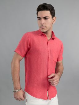 Monte Carlo - Mens Regular Fit Solid Half Sleeve Casual Shirt