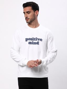 R&B - White Regular Men Sweatshirt