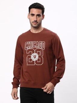 R&B - Brown Regular Men Sweatshirt