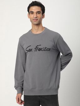 R&B - Grey Regular Men Sweatshirt