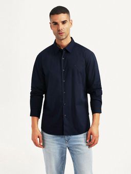 Levi's - Mens Solid Navy Blue Slim Fit Casual Shirt