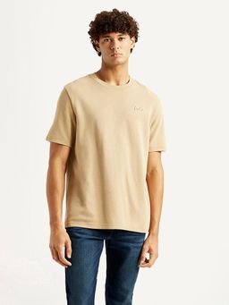 Levi's - Mens Solid Beige Crew Neck T-shirt