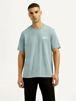 Levi's - Mens Solid Light-Blue Crew Neck T-shirt