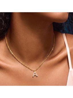 Accessorize London - Women's 14K Gold-Plated Stone Initial (A) Pendant Necklace