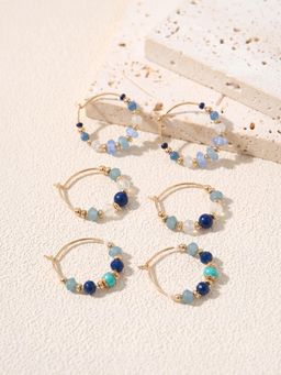 Accessorize London - Women's Beaded Hoop Earrings (Pack Of 3)