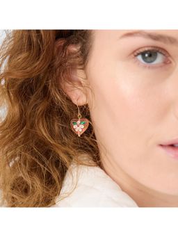 Accessorize London - Women's Heart Charm Drop Earrings