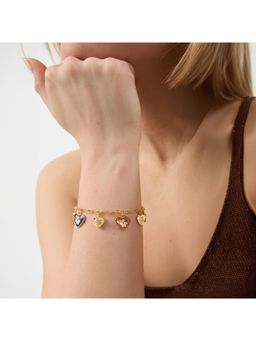 Accessorize London - Women's Heart Charm Bracelet