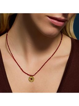 Accessorize London - Women's 14K Gold-Plated Bead Heart Coin Pendant Necklace