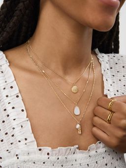 Accessorize London - Women's Shell Pearl Pendant Necklaces (Pack Of 3)