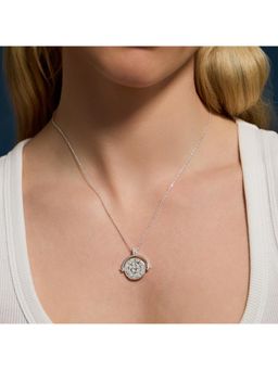 Accessorize London - Women's Sterling Silver-Plated Coin Spinner Pendant Necklace