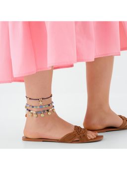 Accessorize London - Women's Charm Beaded Anklets (Pack Of 3)
