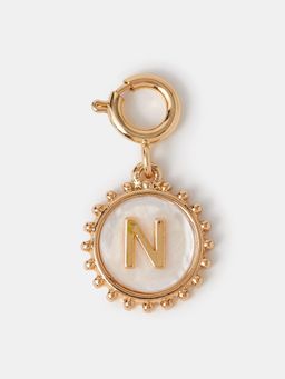 Accessorize London - Women's Initial (N) Pearl Coin Jewellery Charm Gold