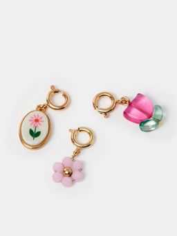 Accessorize London - Women's Flower Jewellery Charms (Pack Of 3)