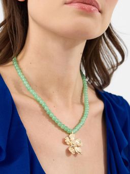 Accessorize London - Women's Flower Beaded Pendant Necklace