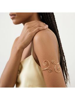 Accessorize London - Women's Swirl Metal Armlet Gold