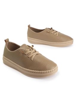 D'Shoe Lounge - Premium Everyday Lace-Ups Beige Sneakers